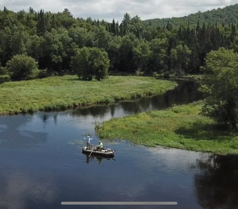 Adirondack bass fishing and pike fishing river float fishing photo